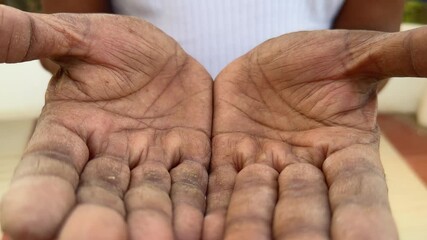 camera spinning around the hand of hard working man - Powered by Adobe