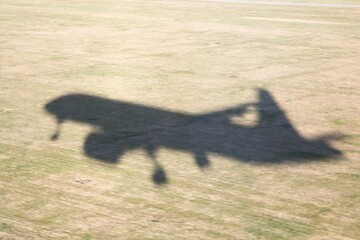 Shadow of a landing aircraft
