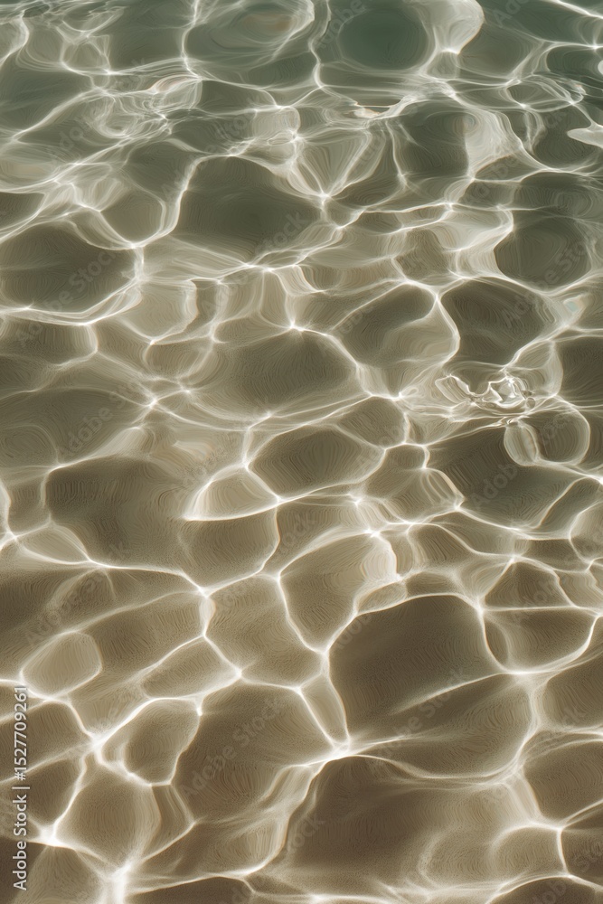 Poster sunlight reflections on clear water creating luminous patterns