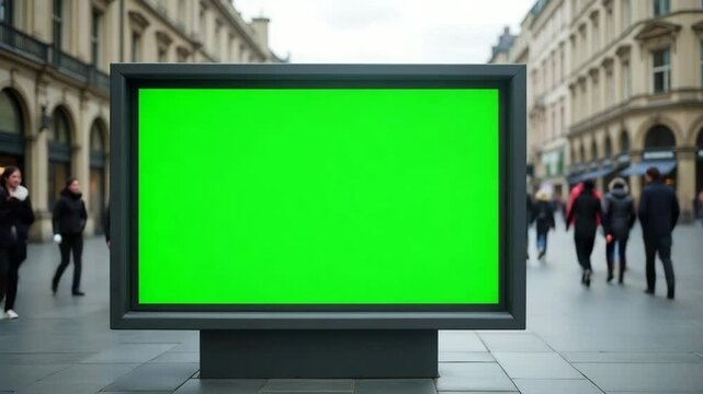 Green Screen Billboard Mockup in Urban Cityscape