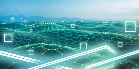 Collection of digital manure in the future and the connectivity of secure data communication networks online. 3d rendering