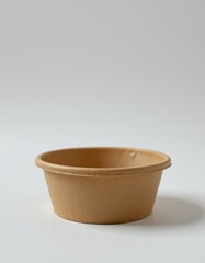 Simple beige bowl studio setting product photography minimalist environment front view kitchenware concept