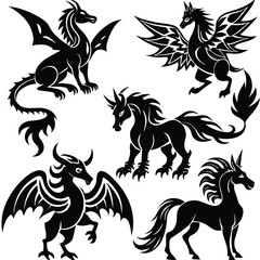 Fantasy Creature Designs Dragon and Unicorn