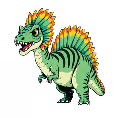 Dilophosaurus dinosaur vector illustration isolated