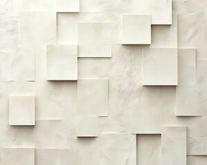 Fototapeta premium Abstract White and Cream Textured Background with Layered Blocks