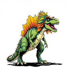 Obraz premium Dilophosaurus dinosaur vector illustration isolated