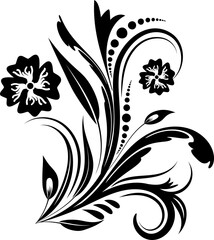 Black floral design