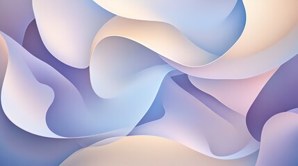 Obraz premium Abstract Rounded Shapes in Soft Lilac Blue and Beige