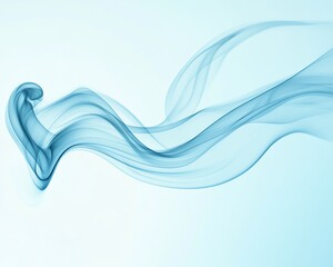 Abstract Smoke Waves with Cigarette on Light Blue Background