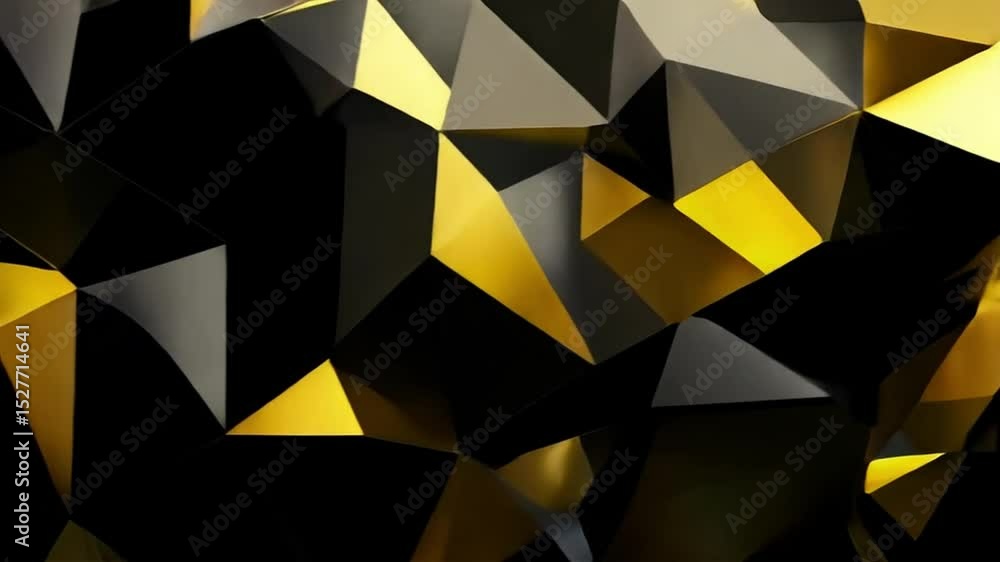 Poster abstract geometric shape with gold and black colors for background and design elements