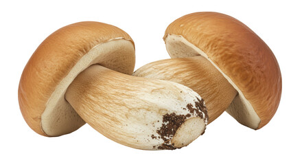 Isolated three mushrooms