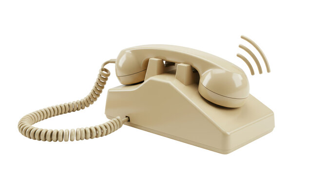 Isolated Ringing Vintage Telephone