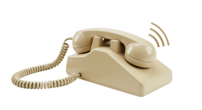 Isolated Ringing Vintage Telephone