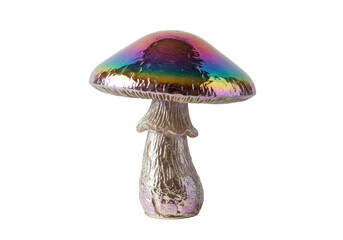 Isolated Rainbow Metallic Mushroom