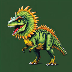 Obraz premium Dilophosaurus dinosaur vector illustration isolated