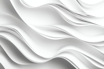 Fototapeta premium Abstract White Paper Fold Layers Textured Wave Pattern Background