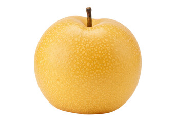Isolated Ripe Asian Pear with Speckled Golden Skin
