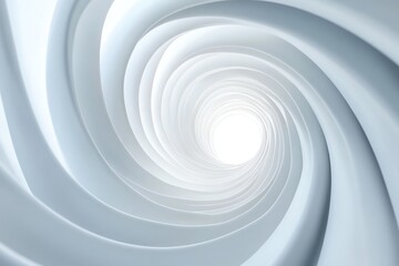Abstract White Spiral Structure with Shallow Depth and Subtle Lighting