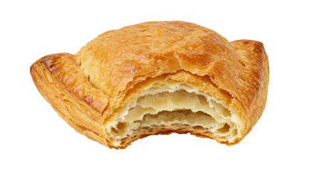 Isolated puff pastry with bite
