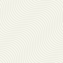 Seamless vector pattern with thin wavy diagonal stripes. Monochrome geometric background with abstract, striped design. Ideal for use as a swatch in Adobe Illustrator.