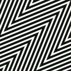 Seamless vector pattern with bold diagonal zigzag. Abstract monochrome background featuring dynamic striped tiles. Suitable for use as a swatch in Illustrator.