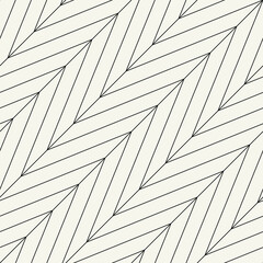 Seamless vector pattern with thin linear diagonal zigzag. Abstract monochrome background featuring dynamic striped tiles. Suitable for use as a swatch in Illustrator.