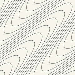 Seamless vector pattern with thin wavy diagonal stripes. Monochrome geometric background with abstract, striped design. Ideal for use as a swatch in Adobe Illustrator.