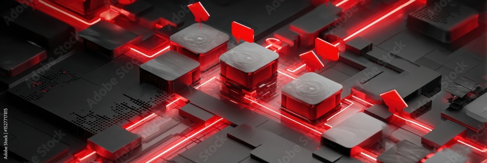 Poster 3D Firewall Absorbing Red Phishing Arrows in a Dynamic Cyber Environment