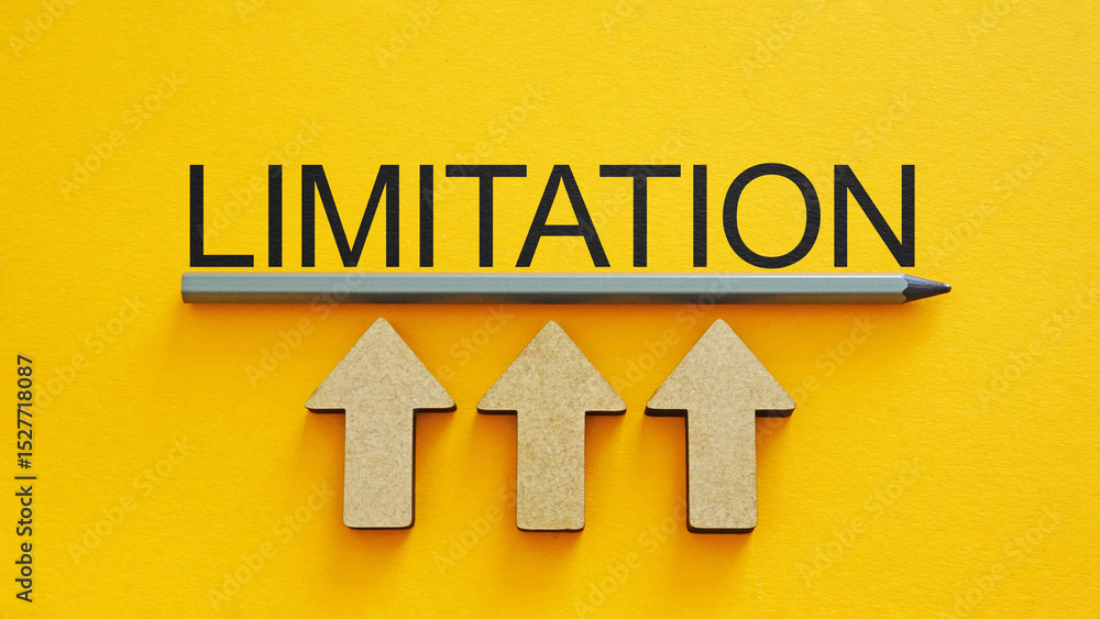 Poster Push your limits is shown using the text limitation as Overcoming the boundaries, improvement and achievement concepts