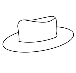 Cute cartoon hand drawn vector hat outline.