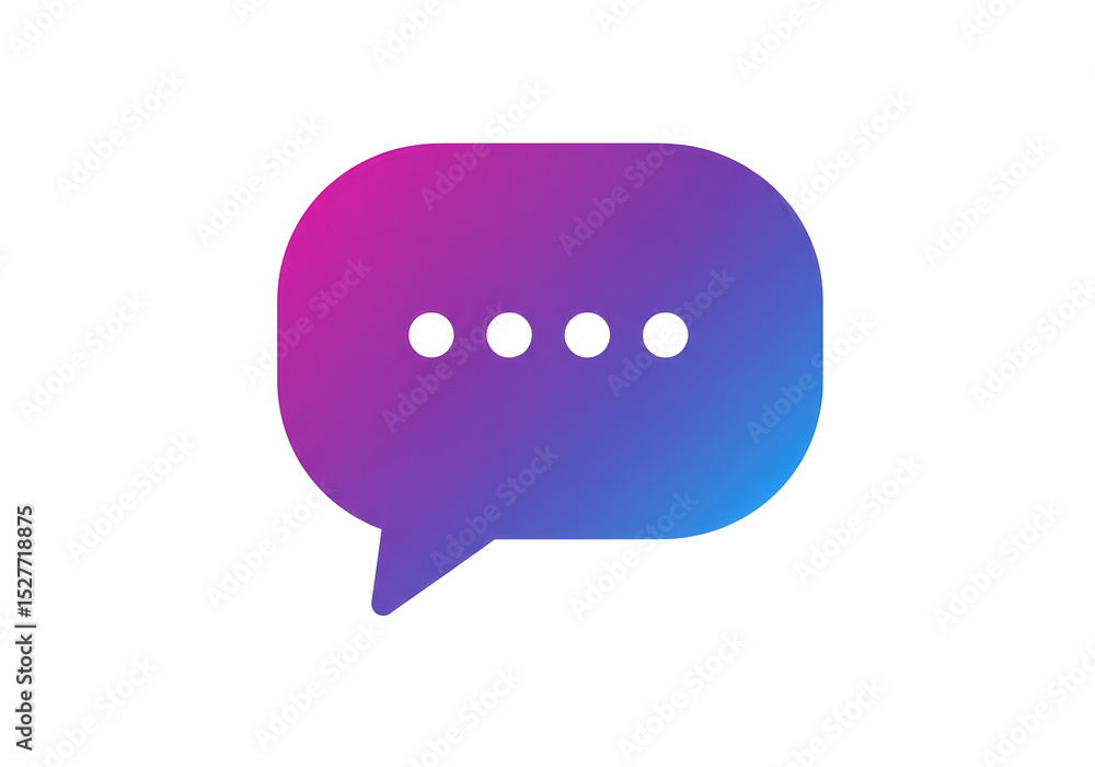 Poster isolated gradient speech bubble with ellipsis