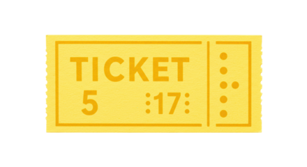 Isolated Yellow Ticket