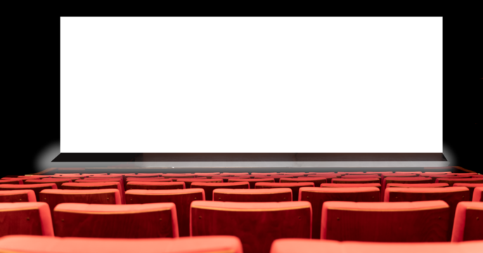 The Waiting Screen: Awaiting the Cinematic Experience.
"Empty Grandeur: A Movie Theater in Anticipation"