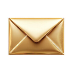 Golden Envelope Icon Communication Luxury Style New Message Newsletter on transparent background