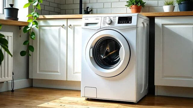 Washing machine in a home environment
