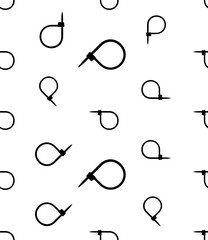 Cable Tie Icon Seamless Pattern, Hose Tie, Zip Tie Icon