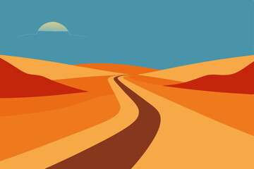 Desert Road Trip A Journey Through Sun-Drenched Dunes and Winding Roads