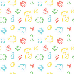 vector seamless pattern with board game elements