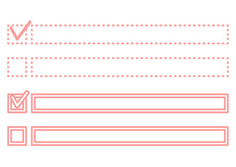 ピンクのチェックボックスのある見出しフレームセット