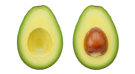 Isolated Sliced Avocado