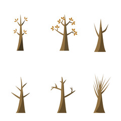 set of trunk, tree at winter, isolated and editable for background, tree without leaf