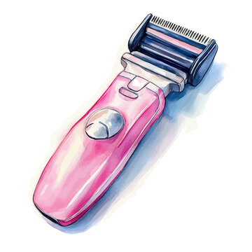 recommend clip art: Hair Trimmer, watercolor vector, high quality, isolated on a white background.