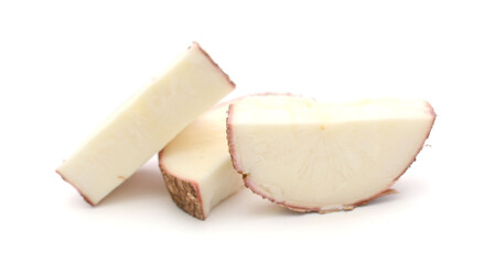 Cassava (yucca) isolated on white background