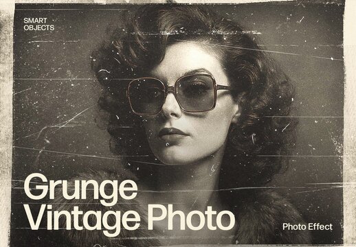 Vintage Grunge Photo Effect Template