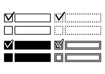 モノクロのレ点のあるチェックボックスの見出しフレームセット