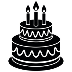         Birthday cake vector illustration. This is an editable file. 