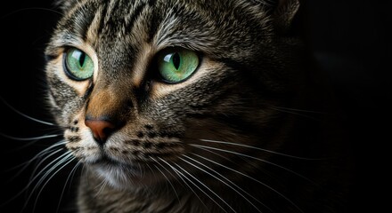 An Adorable Close Up Of A Brown Striped House Cat