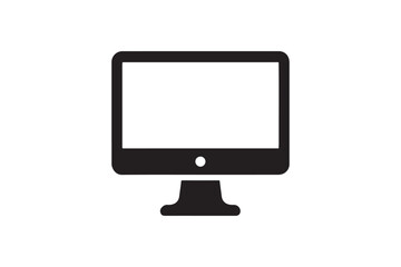 Monitor silhouette on white background.01