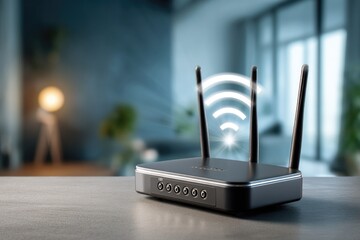 Modern Wi-Fi router with sleek minimalist design