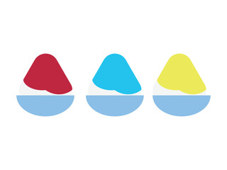 かき氷のアイコンのイラストのセット